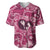 Hawaii Plumeria Baseball Jersey Hau'oli la Makuahine Rosy LT7 Pink - Polynesian Pride