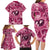 Hawaii Plumeria Family Matching Long Sleeve Bodycon Dress and Hawaiian Shirt Hau'oli la Makuahine Rosy LT7 - Polynesian Pride