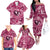 Hawaii Plumeria Family Matching Off The Shoulder Long Sleeve Dress and Hawaiian Shirt Hau'oli la Makuahine Rosy LT7 - Polynesian Pride