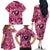 Hawaii Plumeria Family Matching Off The Shoulder Long Sleeve Dress and Hawaiian Shirt Hau'oli la Makuahine Rosy LT7 - Polynesian Pride