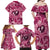 Hawaii Plumeria Family Matching Off Shoulder Maxi Dress and Hawaiian Shirt Hau'oli la Makuahine Rosy LT7 - Polynesian Pride