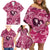 Hawaii Plumeria Family Matching Off Shoulder Short Dress and Hawaiian Shirt Hau'oli la Makuahine Rosy LT7 - Polynesian Pride