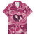 Hawaii Plumeria Family Matching Off Shoulder Short Dress and Hawaiian Shirt Hau'oli la Makuahine Rosy LT7 Dad's Shirt - Short Sleeve Pink - Polynesian Pride