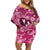 Hawaii Plumeria Family Matching Off Shoulder Short Dress and Hawaiian Shirt Hau'oli la Makuahine Rosy LT7 Mom's Dress Pink - Polynesian Pride