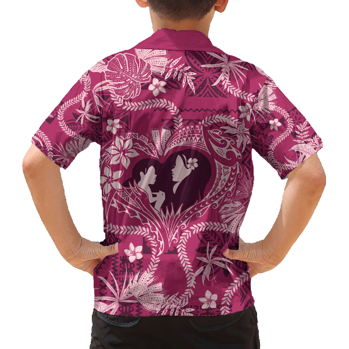 Hawaii Plumeria Family Matching Summer Maxi Dress and Hawaiian Shirt Hau'oli la Makuahine Rosy LT7 - Polynesian Pride