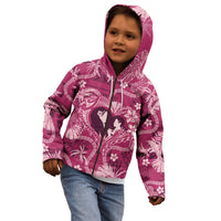 Hawaii Plumeria Kid Hoodie Hau'oli la Makuahine Rosy LT7 - Polynesian Pride