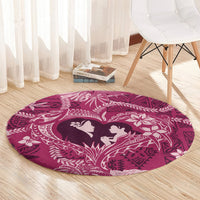 Hawaii Plumeria Round Carpet Hau'oli la Makuahine Rosy LT7 - Polynesian Pride