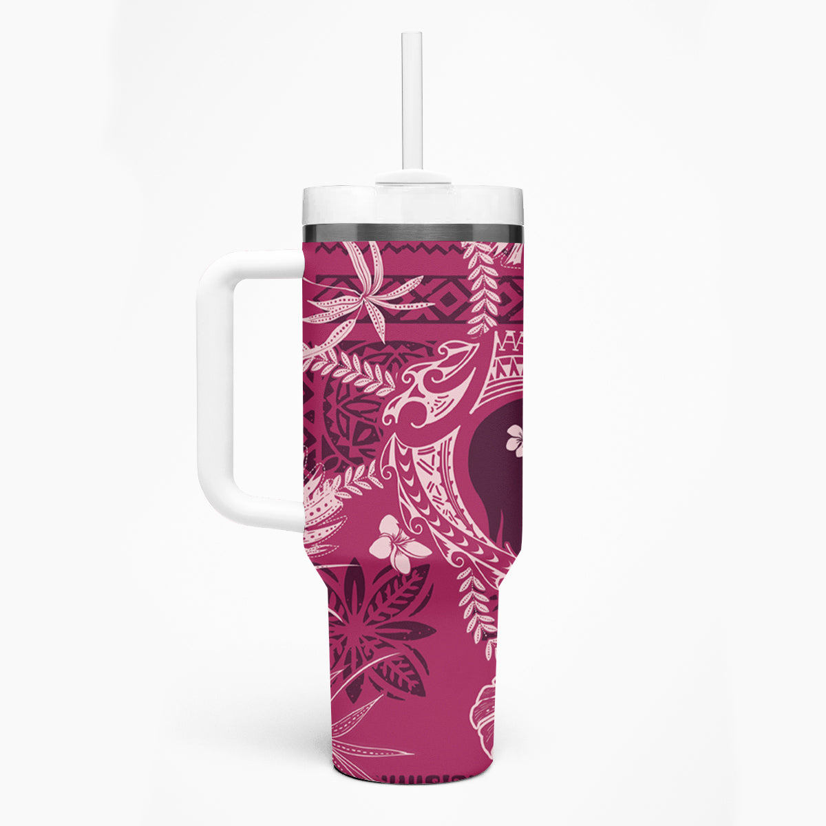 Hawaii Plumeria Tumbler With Handle Hau'oli la Makuahine Rosy