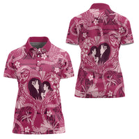 Hawaii Plumeria Women Polo Shirt Hau'oli la Makuahine Rosy LT7 - Polynesian Pride