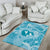 Hawaii Plumeria Area Rug Hau'oli la Makuahine Turquoise LT7 - Polynesian Pride