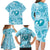 Hawaii Plumeria Family Matching Long Sleeve Bodycon Dress and Hawaiian Shirt Hau'oli la Makuahine Turquoise LT7 - Polynesian Pride