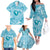 Hawaii Plumeria Family Matching Off The Shoulder Long Sleeve Dress and Hawaiian Shirt Hau'oli la Makuahine Turquoise LT7 - Polynesian Pride