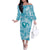 Hawaii Plumeria Family Matching Off The Shoulder Long Sleeve Dress and Hawaiian Shirt Hau'oli la Makuahine Turquoise LT7 Mom's Dress Turquoise - Polynesian Pride