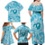 Hawaii Plumeria Family Matching Off Shoulder Maxi Dress and Hawaiian Shirt Hau'oli la Makuahine Turquoise LT7 - Polynesian Pride