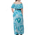 Hawaii Plumeria Family Matching Off Shoulder Maxi Dress and Hawaiian Shirt Hau'oli la Makuahine Turquoise LT7 - Polynesian Pride