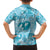 Hawaii Plumeria Family Matching Off Shoulder Short Dress and Hawaiian Shirt Hau'oli la Makuahine Turquoise LT7 - Polynesian Pride