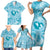 Hawaii Plumeria Family Matching Short Sleeve Bodycon Dress and Hawaiian Shirt Hau'oli la Makuahine Turquoise LT7 - Polynesian Pride