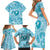 Hawaii Plumeria Family Matching Short Sleeve Bodycon Dress and Hawaiian Shirt Hau'oli la Makuahine Turquoise LT7 - Polynesian Pride