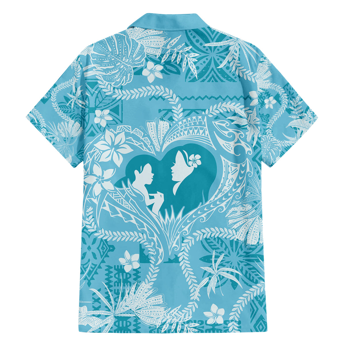 Hawaii Plumeria Family Matching Summer Maxi Dress and Hawaiian Shirt Hau'oli la Makuahine Turquoise LT7 - Polynesian Pride
