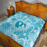 Hawaii Plumeria Quilt Hau'oli la Makuahine Turquoise LT7 - Polynesian Pride