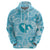 Hawaii Plumeria Zip Hoodie Hau'oli la Makuahine Turquoise LT7 - Polynesian Pride