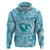 Hawaii Plumeria Zip Hoodie Hau'oli la Makuahine Turquoise LT7 Pullover Hoodie Turquoise - Polynesian Pride
