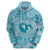 Hawaii Plumeria Zip Hoodie Hau'oli la Makuahine Turquoise LT7 - Polynesian Pride