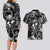 Hawaii Plumeria Couples Matching Long Sleeve Bodycon Dress and Hawaiian Shirt Hau'oli la Makuahine Monochrome LT7 - Polynesian Pride