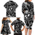 Hawaii Plumeria Family Matching Long Sleeve Bodycon Dress and Hawaiian Shirt Hau'oli la Makuahine Monochrome LT7 - Polynesian Pride