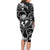 Hawaii Plumeria Family Matching Long Sleeve Bodycon Dress and Hawaiian Shirt Hau'oli la Makuahine Monochrome LT7 - Polynesian Pride