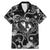 Hawaii Plumeria Family Matching Mermaid Dress and Hawaiian Shirt Hau'oli la Makuahine Monochrome LT7 Dad's Shirt - Short Sleeve Black - Polynesian Pride