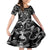 Hawaii Plumeria Family Matching Off The Shoulder Long Sleeve Dress and Hawaiian Shirt Hau'oli la Makuahine Monochrome LT7 Daughter's Dress Black - Polynesian Pride