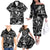 Hawaii Plumeria Family Matching Off The Shoulder Long Sleeve Dress and Hawaiian Shirt Hau'oli la Makuahine Monochrome LT7 - Polynesian Pride