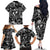 Hawaii Plumeria Family Matching Off The Shoulder Long Sleeve Dress and Hawaiian Shirt Hau'oli la Makuahine Monochrome LT7 - Polynesian Pride