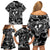 Hawaii Plumeria Family Matching Off Shoulder Short Dress and Hawaiian Shirt Hau'oli la Makuahine Monochrome LT7 - Polynesian Pride