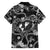 Hawaii Plumeria Family Matching Short Sleeve Bodycon Dress and Hawaiian Shirt Hau'oli la Makuahine Monochrome LT7 - Polynesian Pride