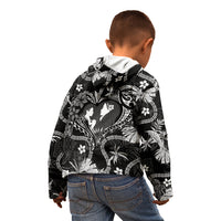 Hawaii Plumeria Kid Hoodie Hau'oli la Makuahine Monochrome LT7 - Polynesian Pride