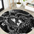 Hawaii Plumeria Round Carpet Hau'oli la Makuahine Monochrome LT7 Black - Polynesian Pride