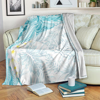Polynesia Humpback Whale Blanket Tropical Plumeria Turquoise LT7 Turquoise - Polynesian Pride
