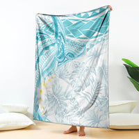 Polynesia Humpback Whale Blanket Tropical Plumeria Turquoise LT7 - Polynesian Pride