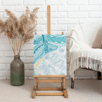Polynesia Humpback Whale Canvas Wall Art Tropical Plumeria Turquoise LT7 - Polynesian Pride