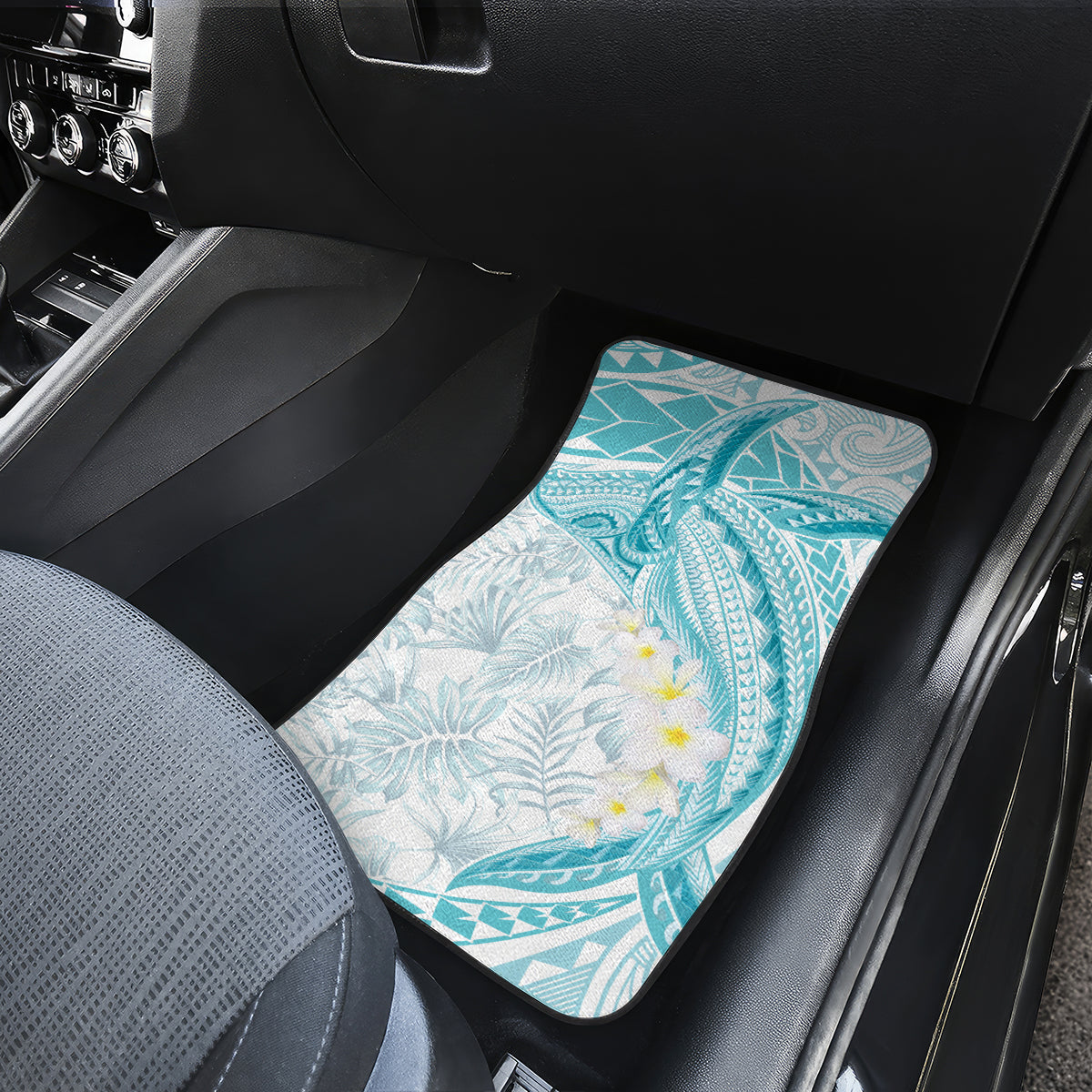 Polynesia Humpback Whale Car Mats Tropical Plumeria Turquoise LT7 - Polynesian Pride