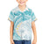 Polynesia Humpback Whale Family Matching Off Shoulder Short Dress and Hawaiian Shirt Tropical Plumeria Turquoise