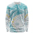 Polynesia Humpback Whale Long Sleeve Shirt Tropical Plumeria Turquoise