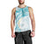 Polynesia Humpback Whale Men Tank Top Tropical Plumeria Turquoise