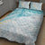 Polynesia Humpback Whale Quilt Bed Set Tropical Plumeria Turquoise