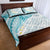 Polynesia Humpback Whale Quilt Bed Set Tropical Plumeria Turquoise