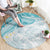 Polynesia Humpback Whale Round Carpet Tropical Plumeria Turquoise