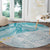 Polynesia Humpback Whale Round Carpet Tropical Plumeria Turquoise