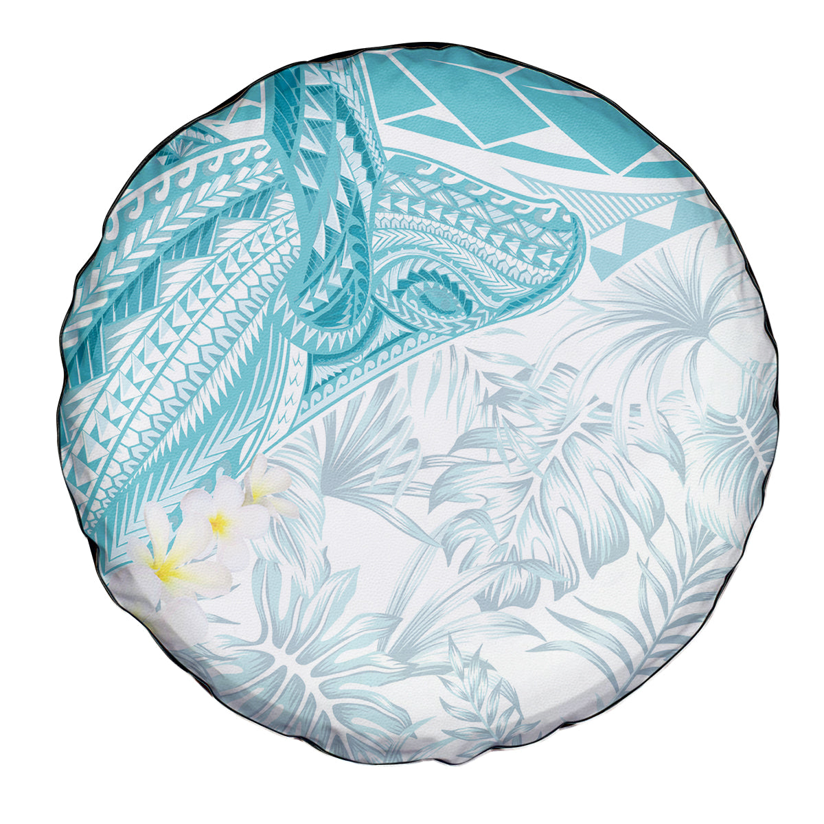 Polynesia Humpback Whale Spare Tire Cover Tropical Plumeria Turquoise LT7 - Polynesian Pride